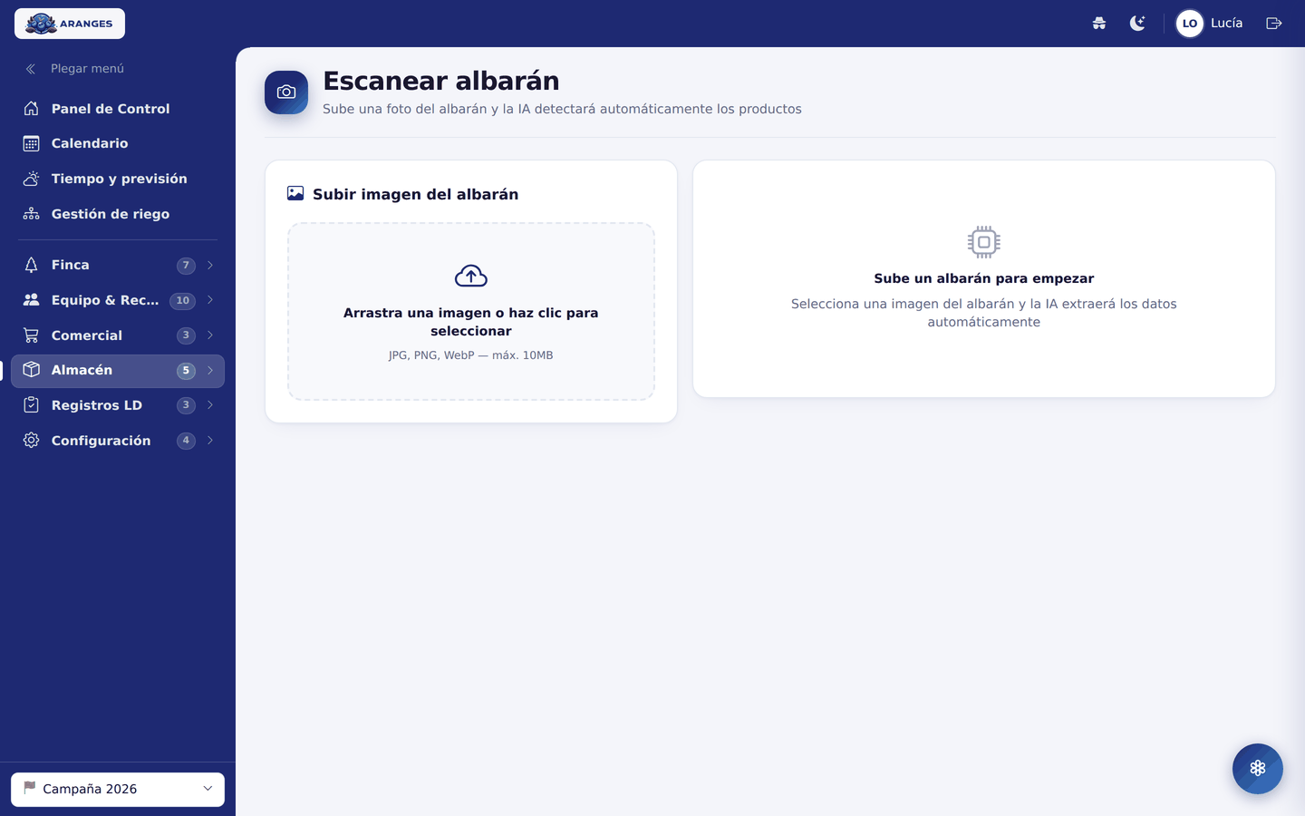 Escáner de albaranes