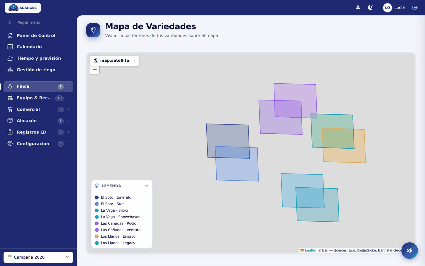 Mapa de la finca